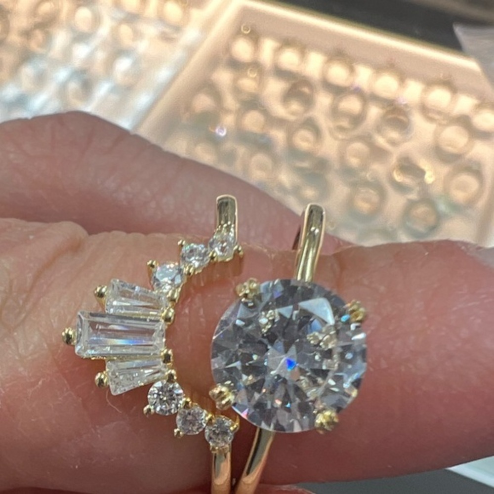 14K Gold plated over Sterling Silver 1.5ct Round Engagement Ring